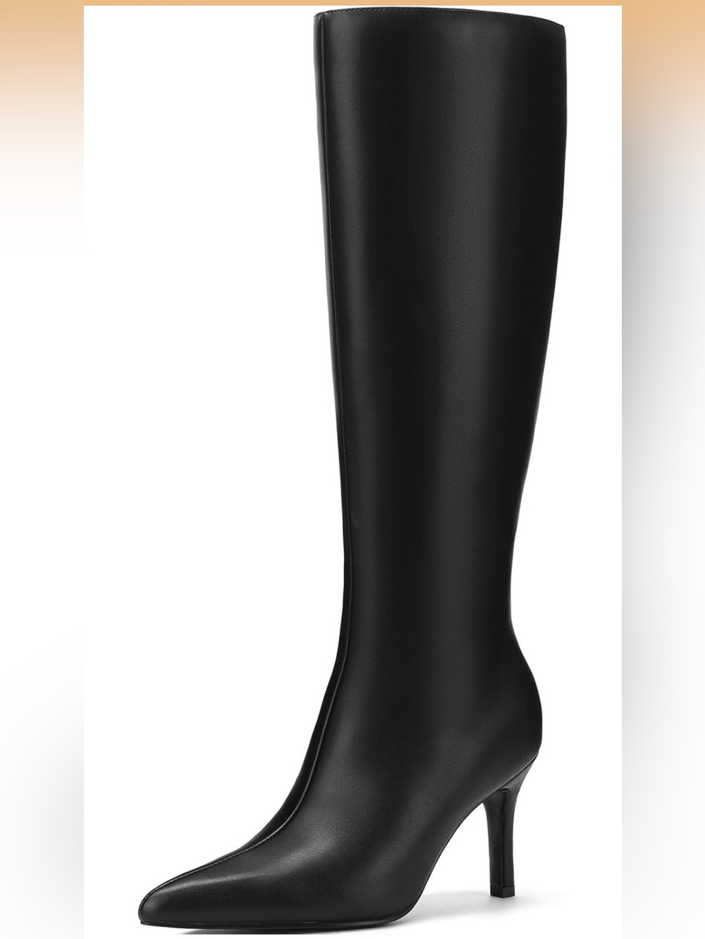 Aiulind Classic Black Knee-High Heel Boots - Women (box has no lid)